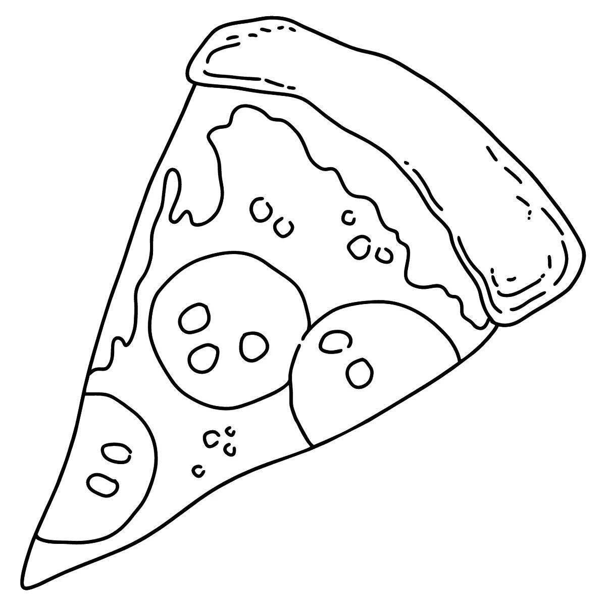 Rich pepperoni pizza coloring