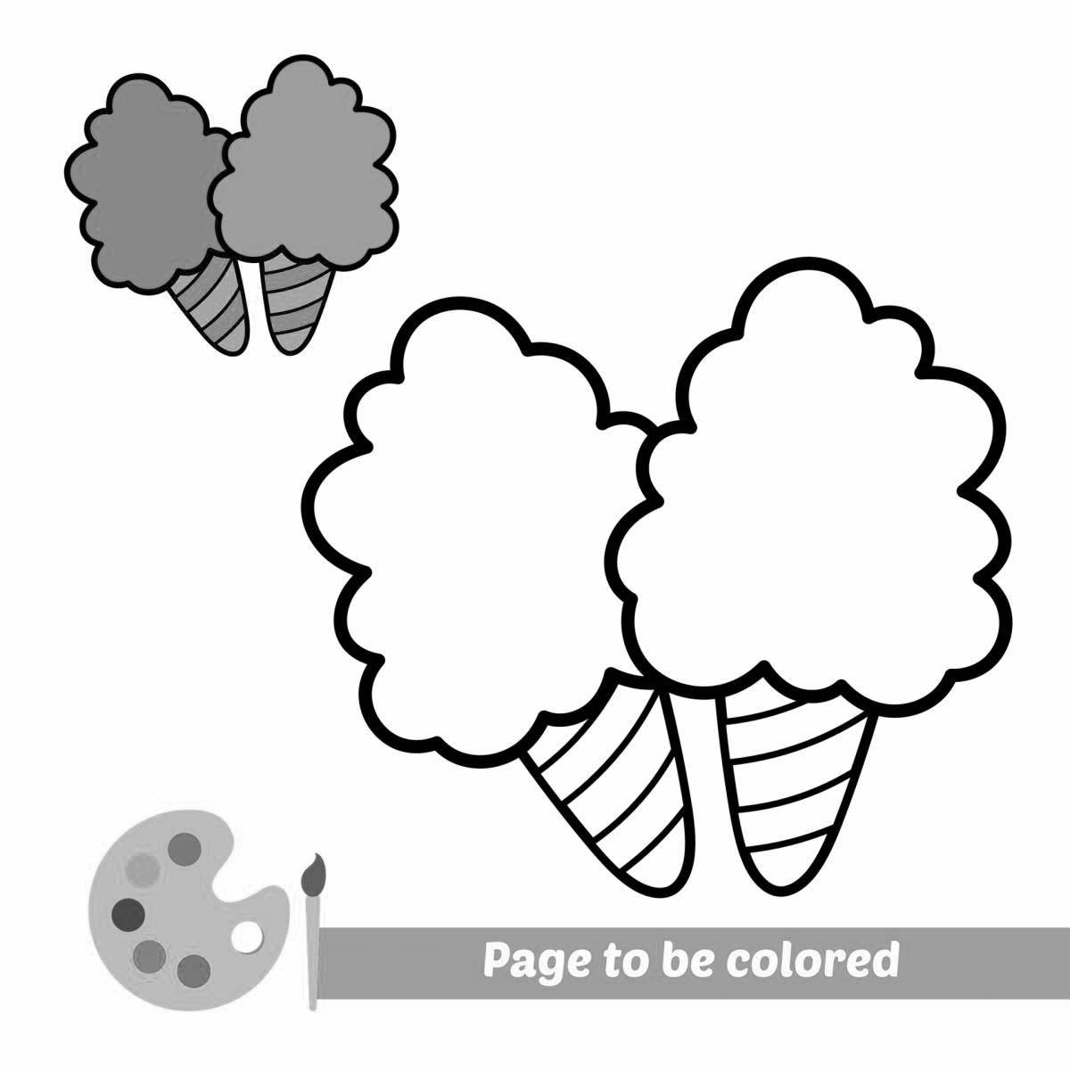 Colorful cotton candy coloring book