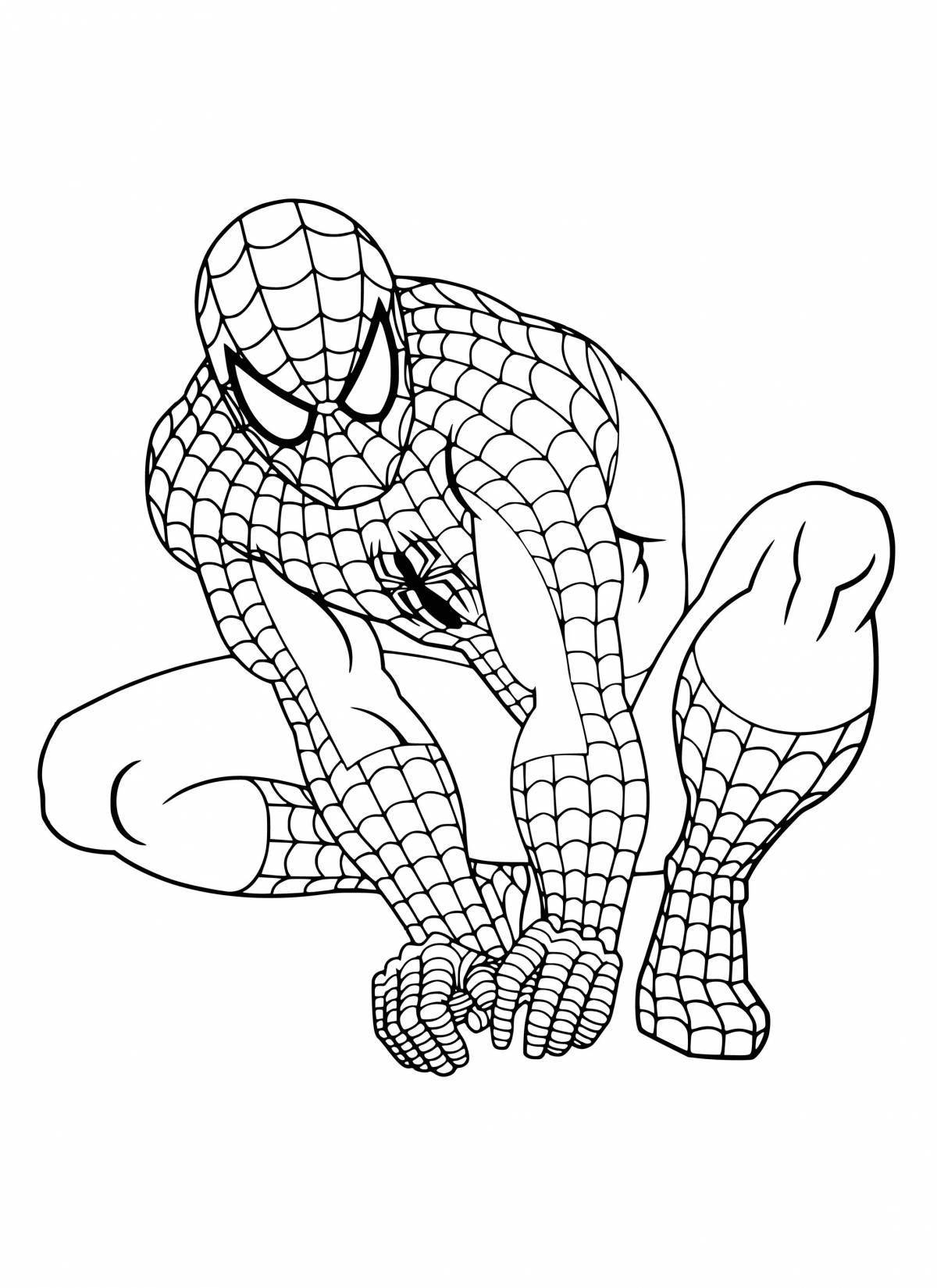 Colorful spider-man coloring page