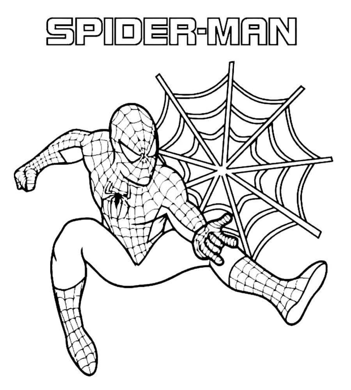 Утонченная страница раскраски человека-паука