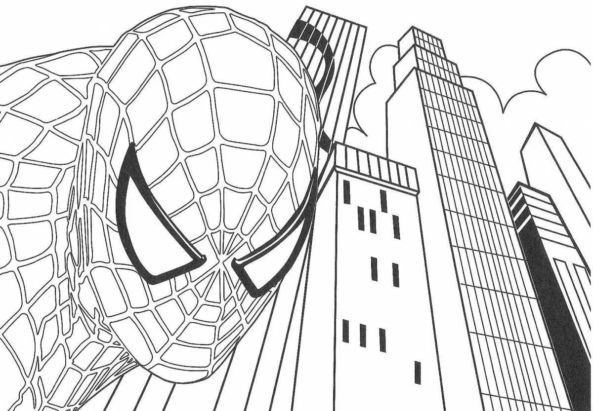 Coloring page adorable spider-man