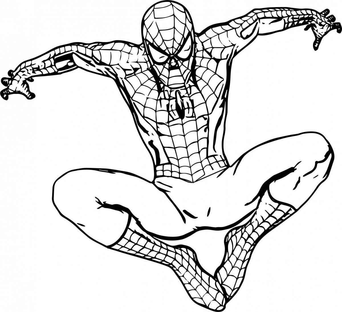 Spiderman's intriguing coloring page