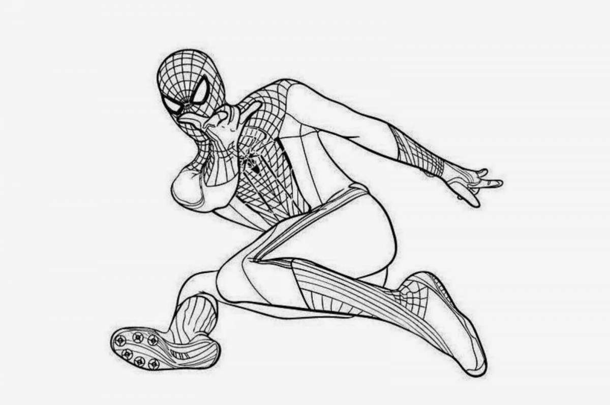 Spiderman dynamic coloring page