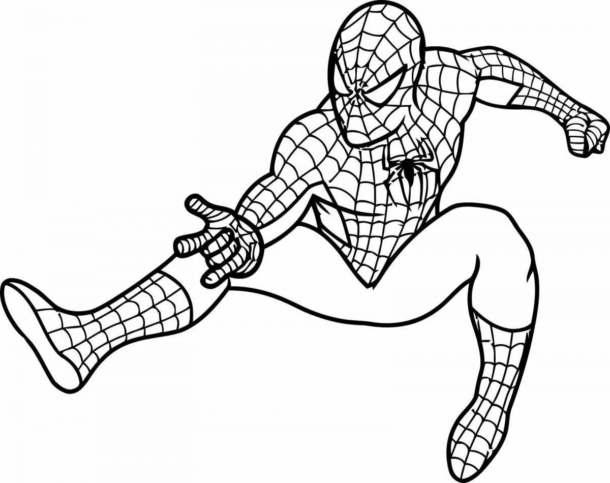 Animated spider-man coloring page