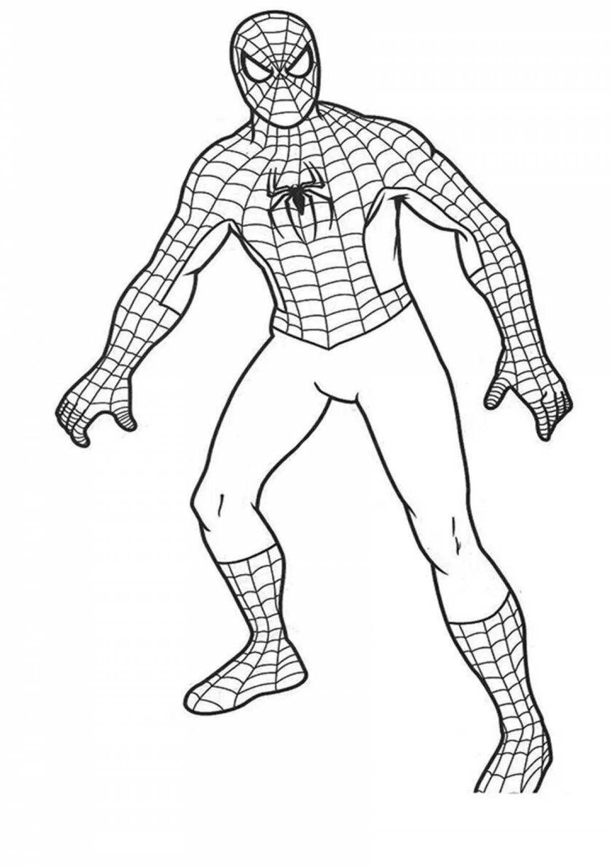 Coloring page energetic spider-man