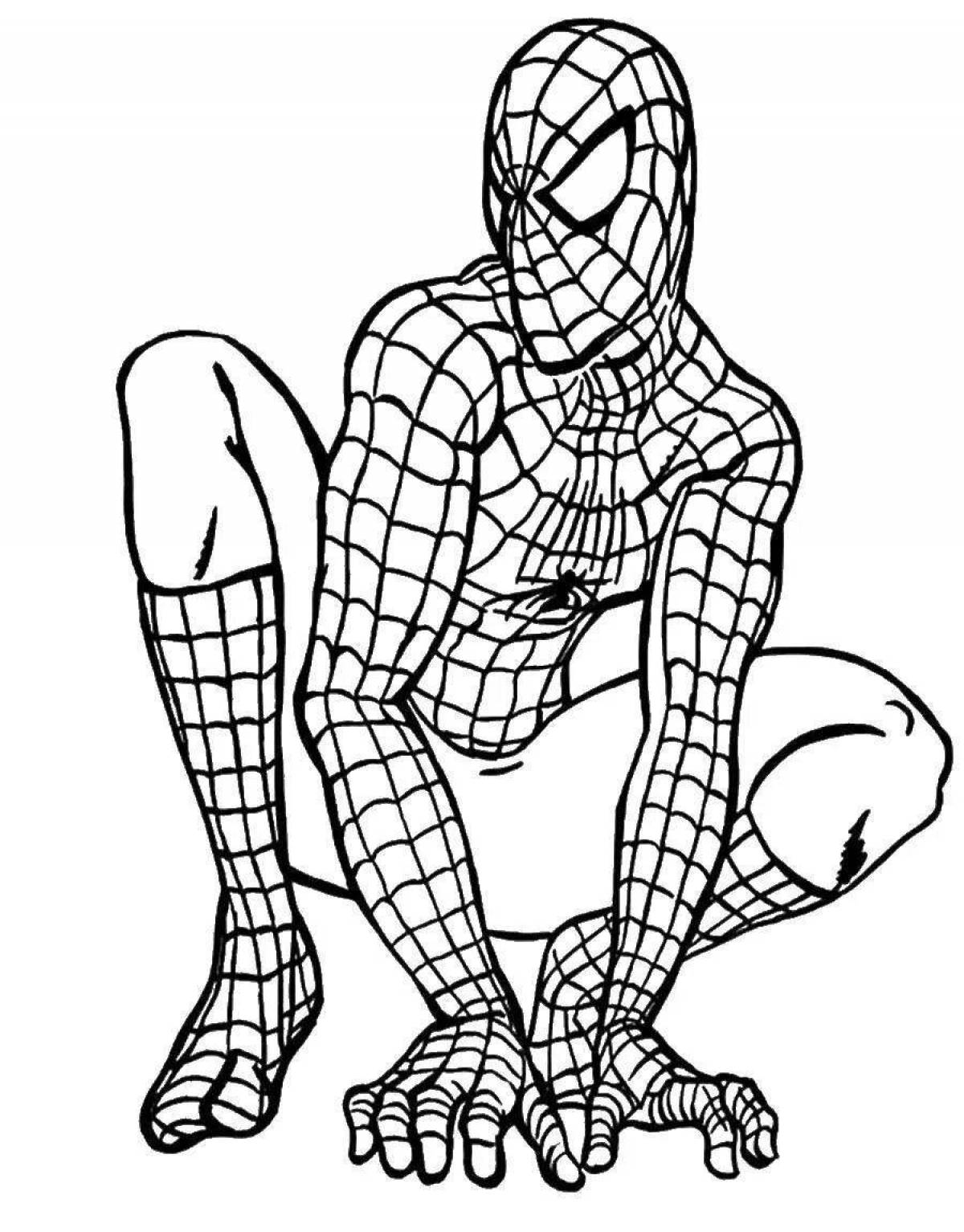 Spiderman living coloring page