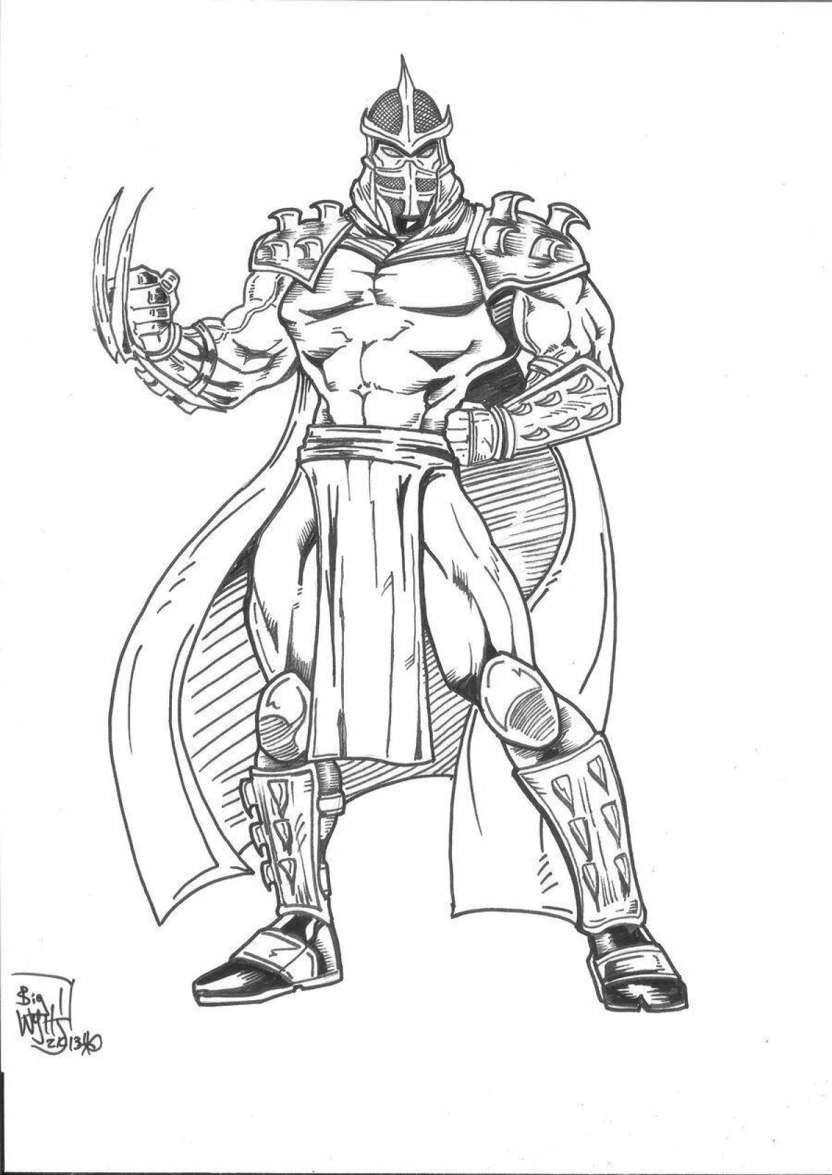 Красочная страница раскраски super shredder