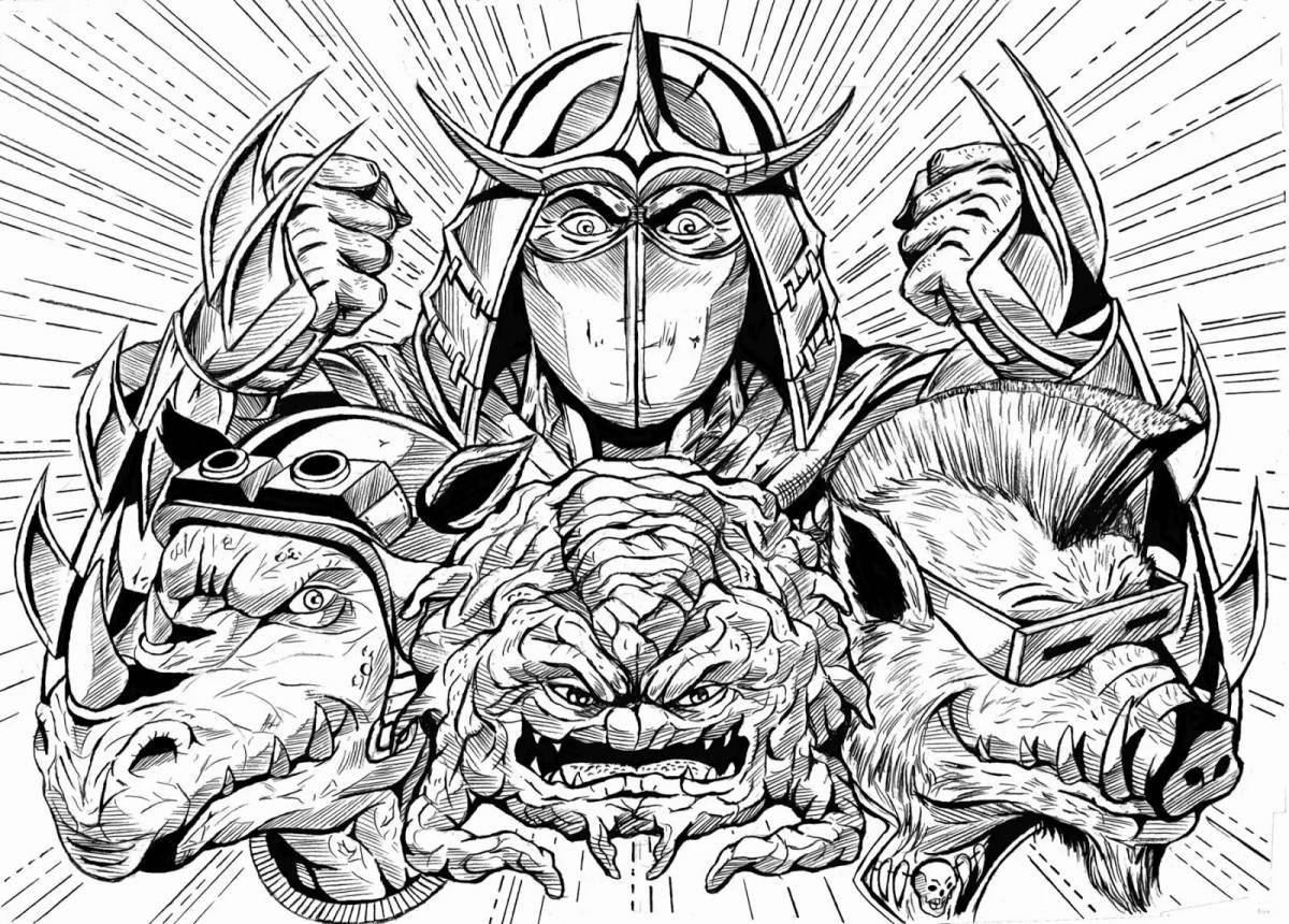 Блестящая раскраска super shredder