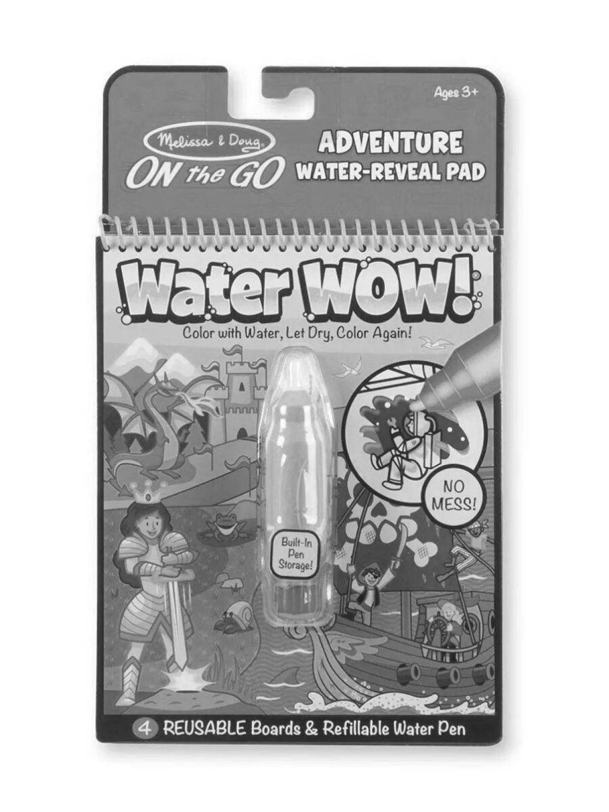 Joyful water wow coloring page