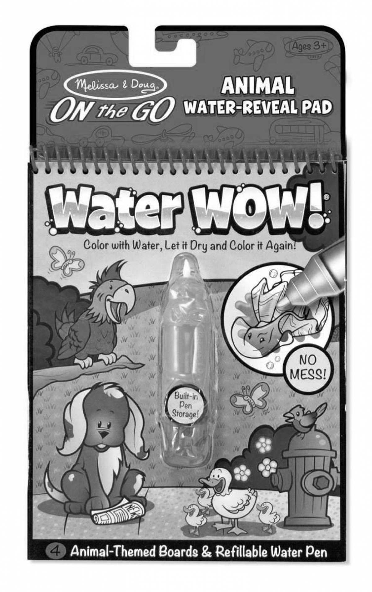 Amazing water wow coloring page