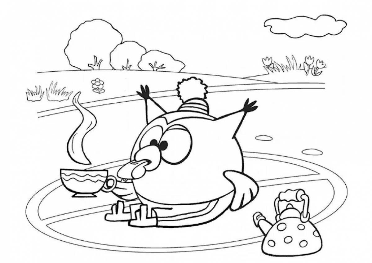 Playful ice caution coloring page