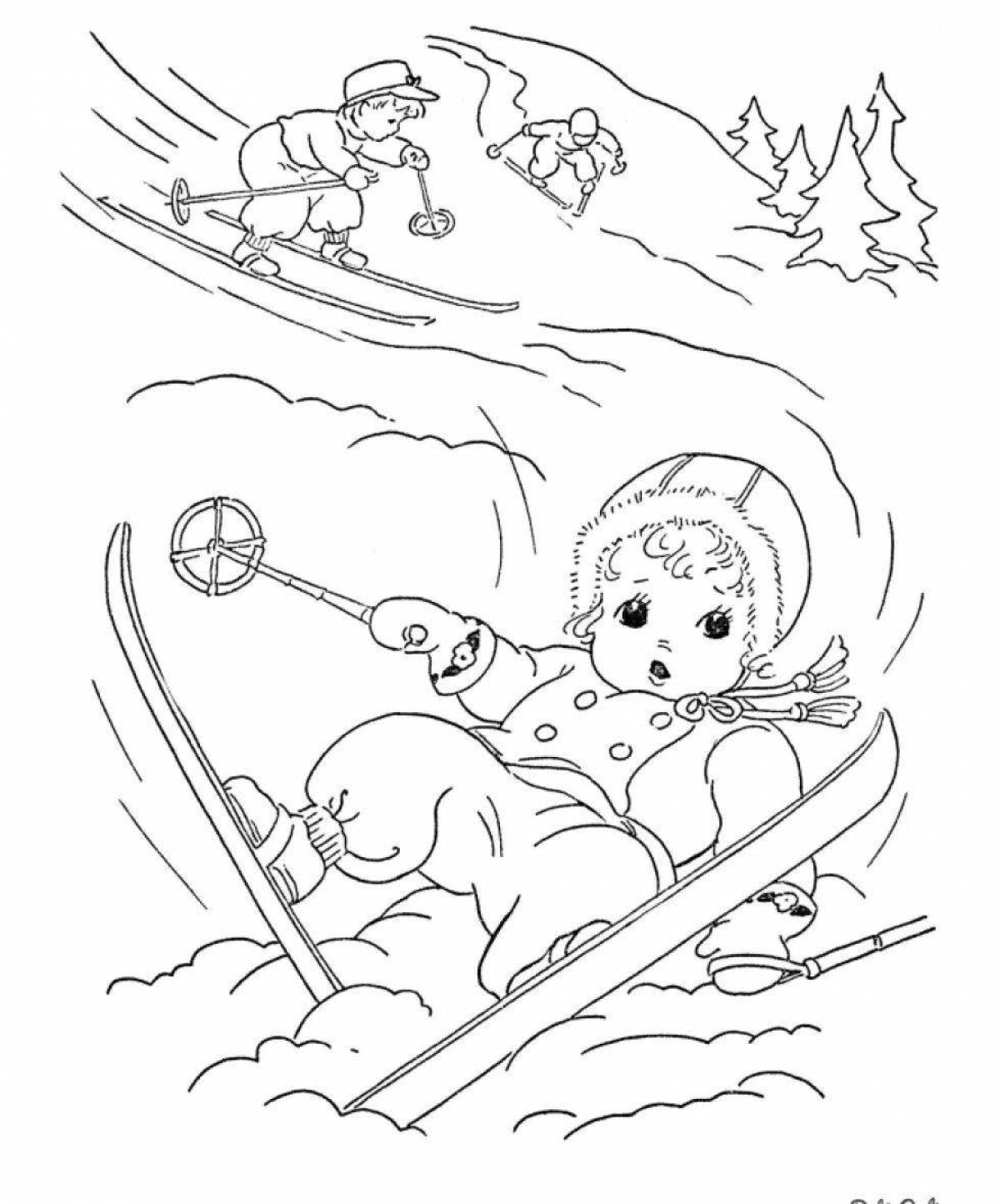 Charming caution ice coloring page
