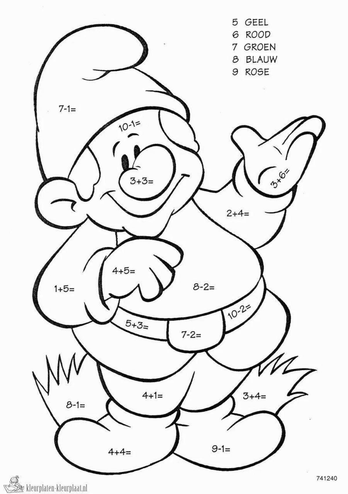 Tempting winter math coloring book