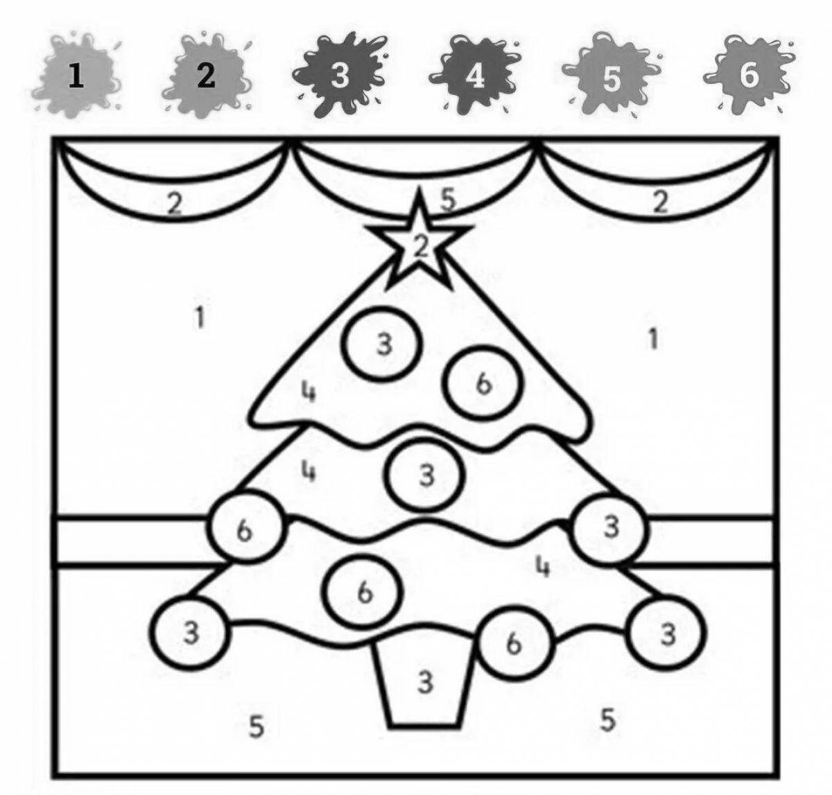 Entertaining winter math coloring book