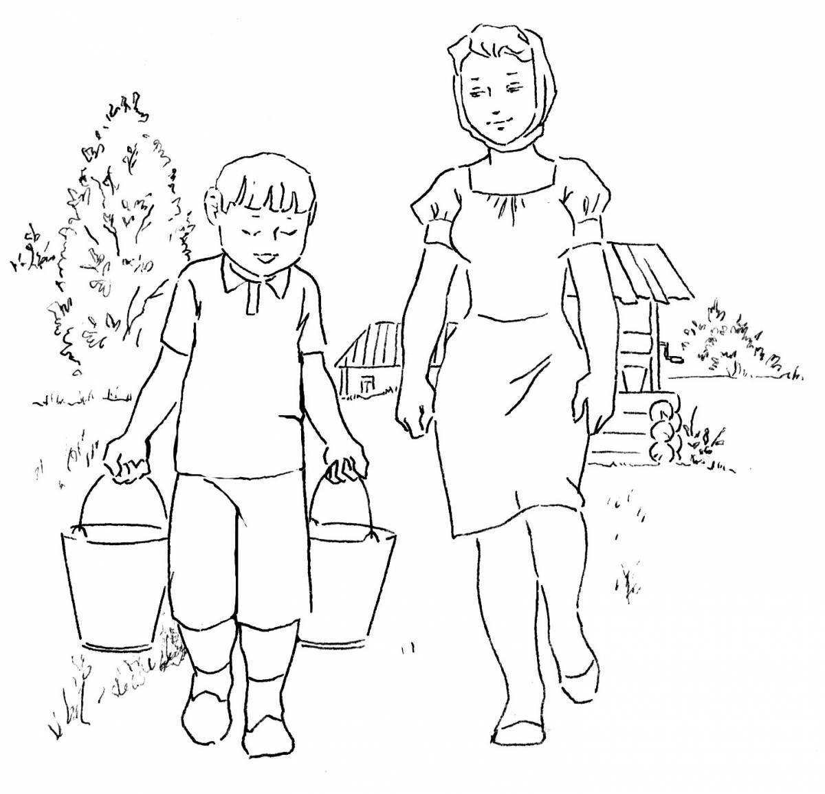 Coloring page sweet good deeds