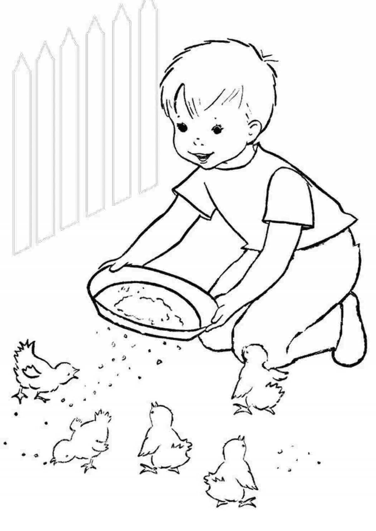Charming good deeds coloring page