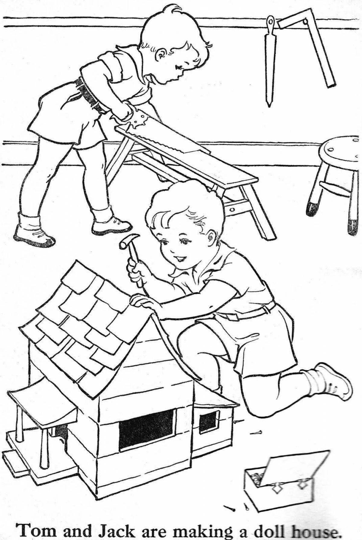 Dramatic good deeds coloring page