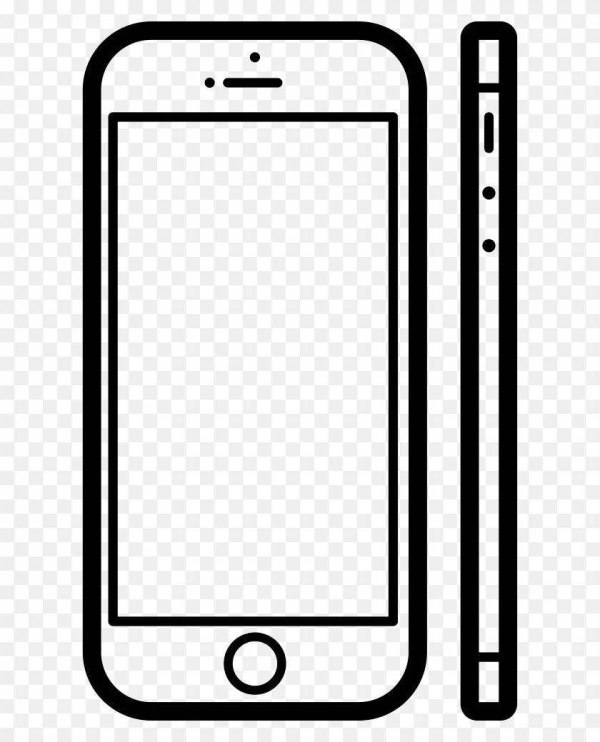 Bright phone screen coloring page
