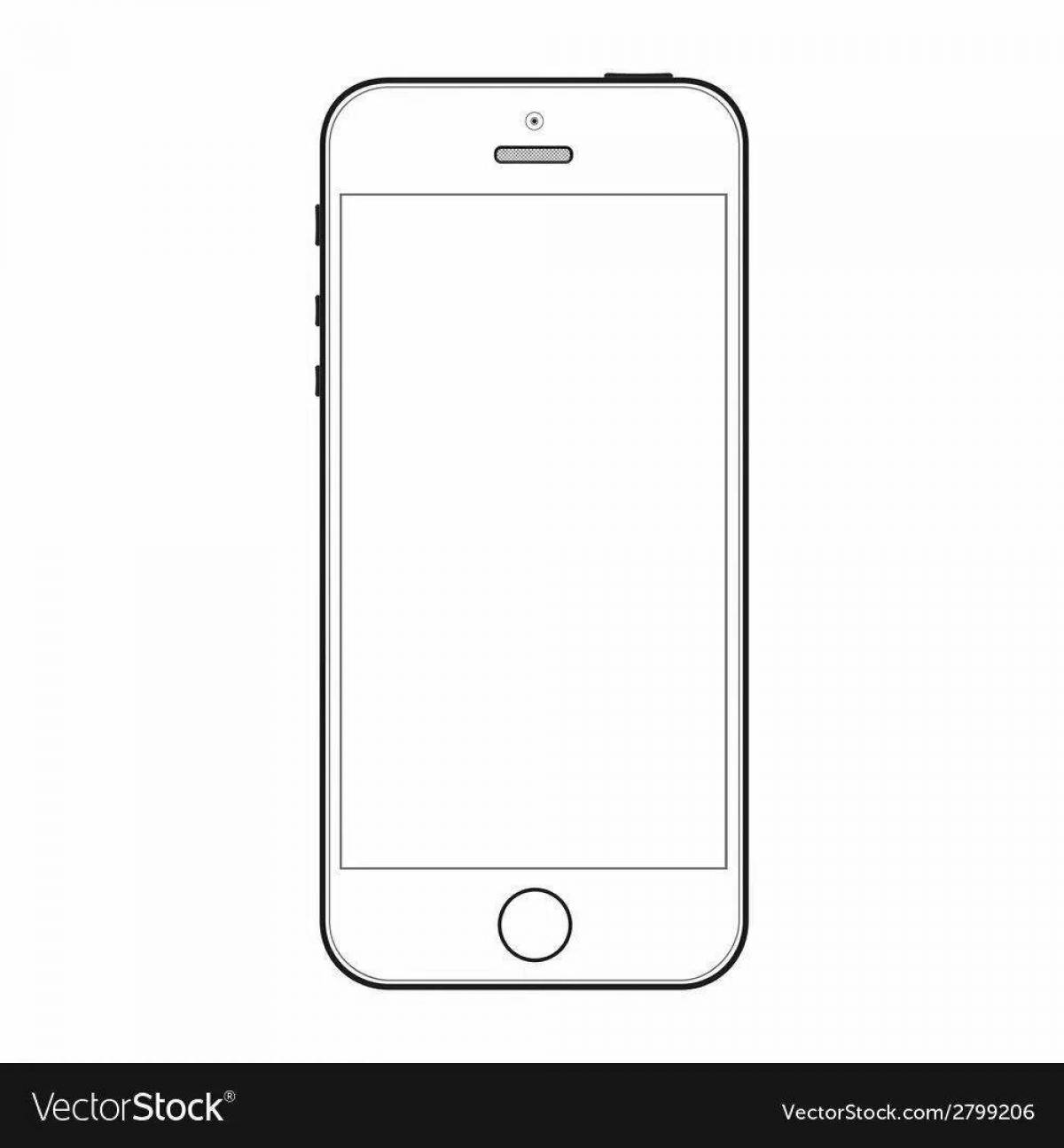 Attractive phone screen coloring page