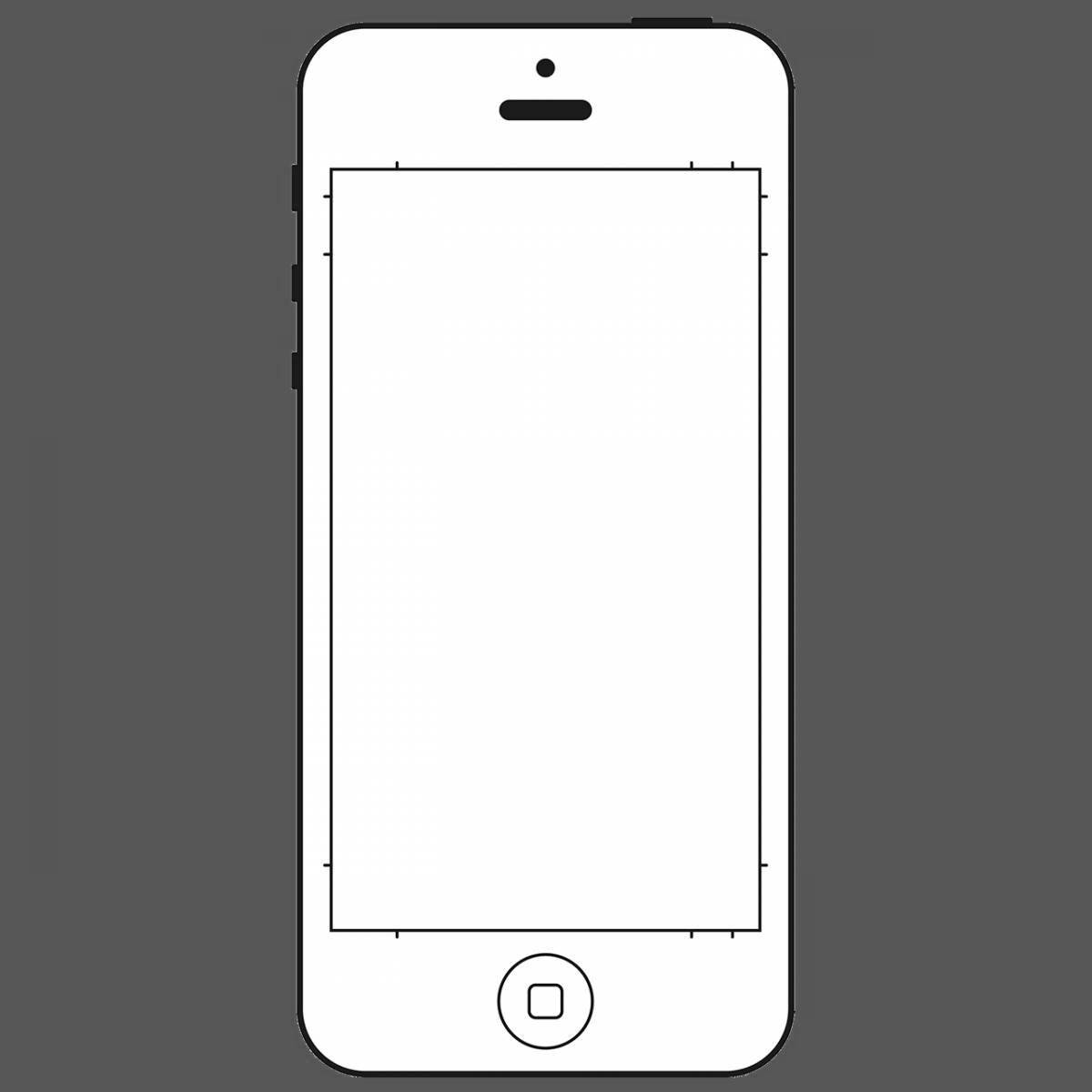 Shiny phone screen coloring page