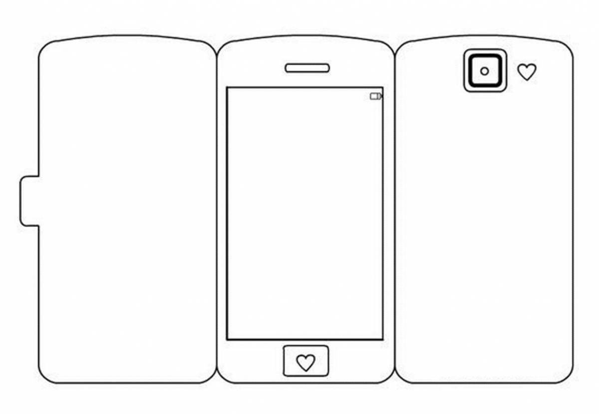 Amazing phone screen coloring page