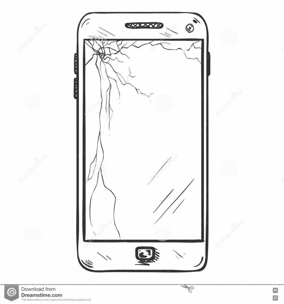 Unique phone screen coloring page
