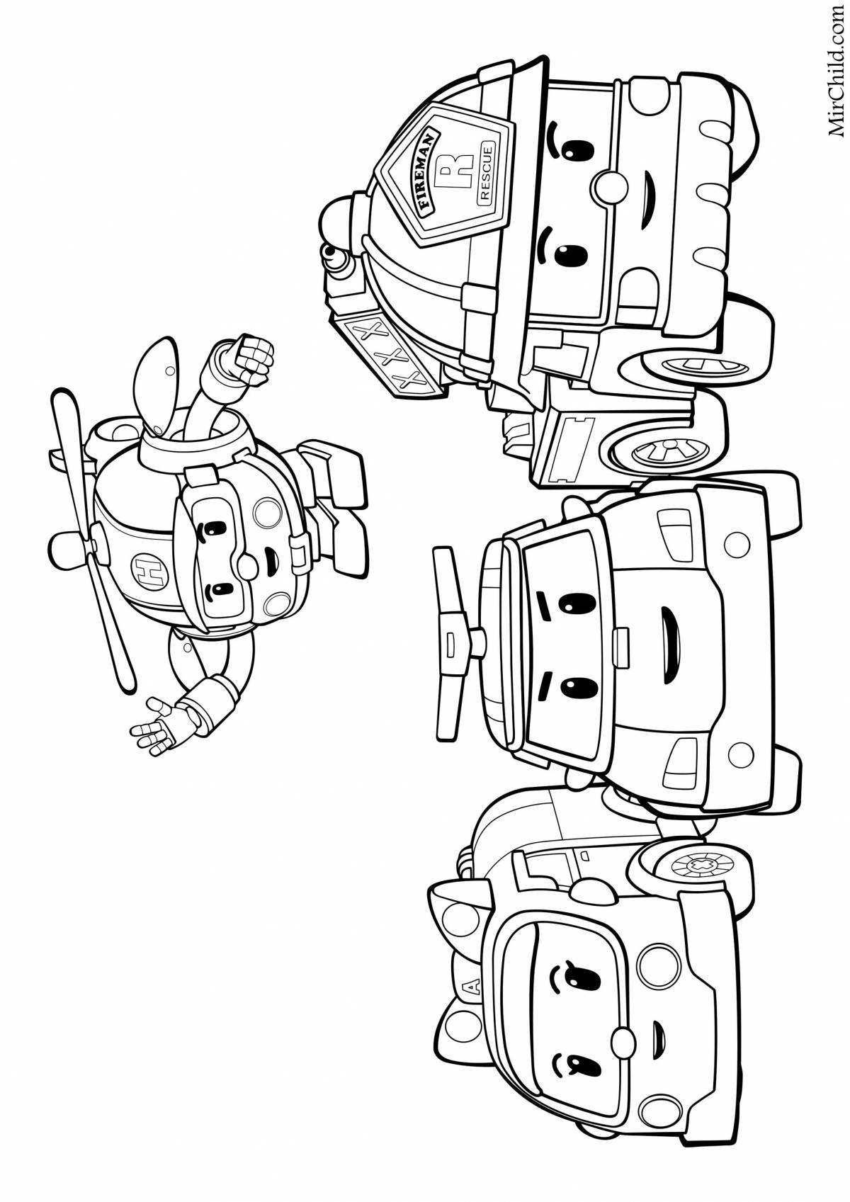 Coloring page charming ember robocar
