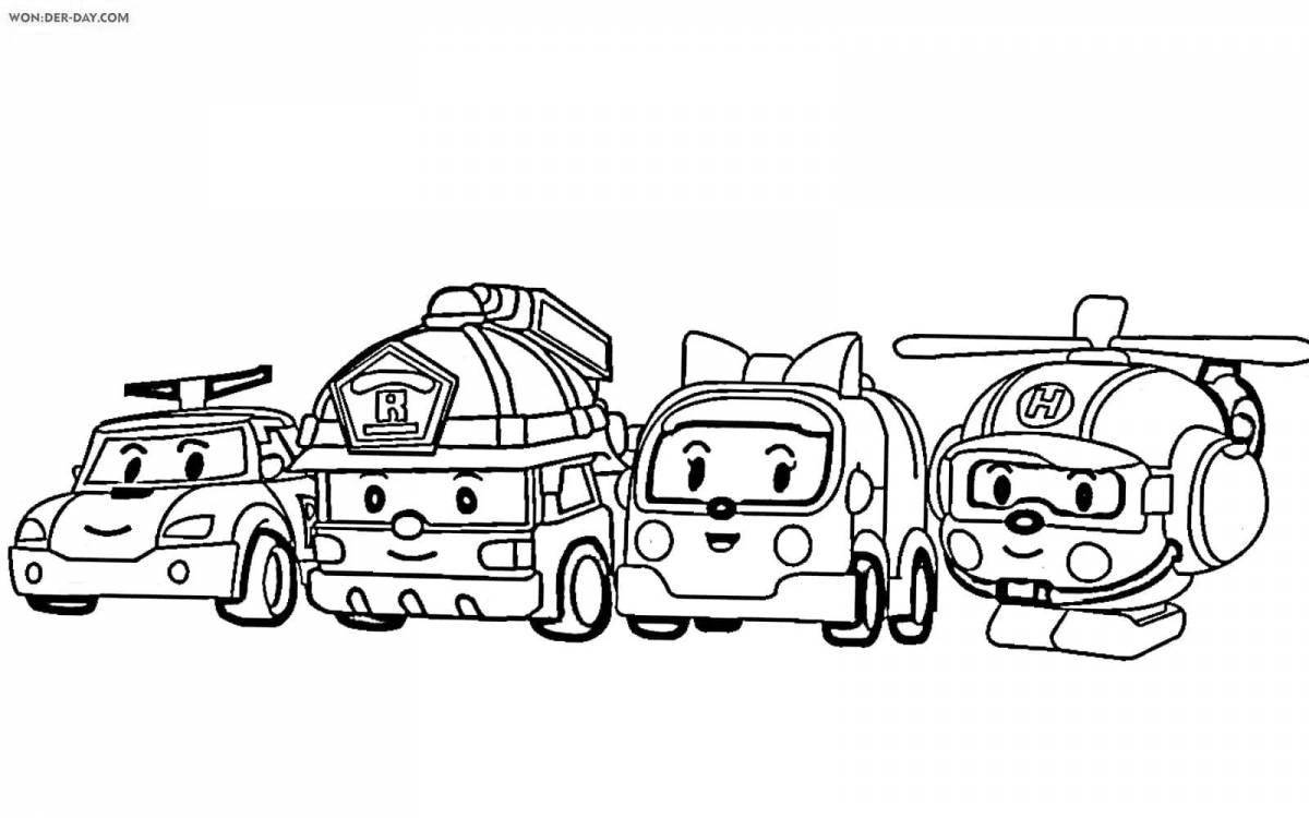 Coloring animated robocar ember