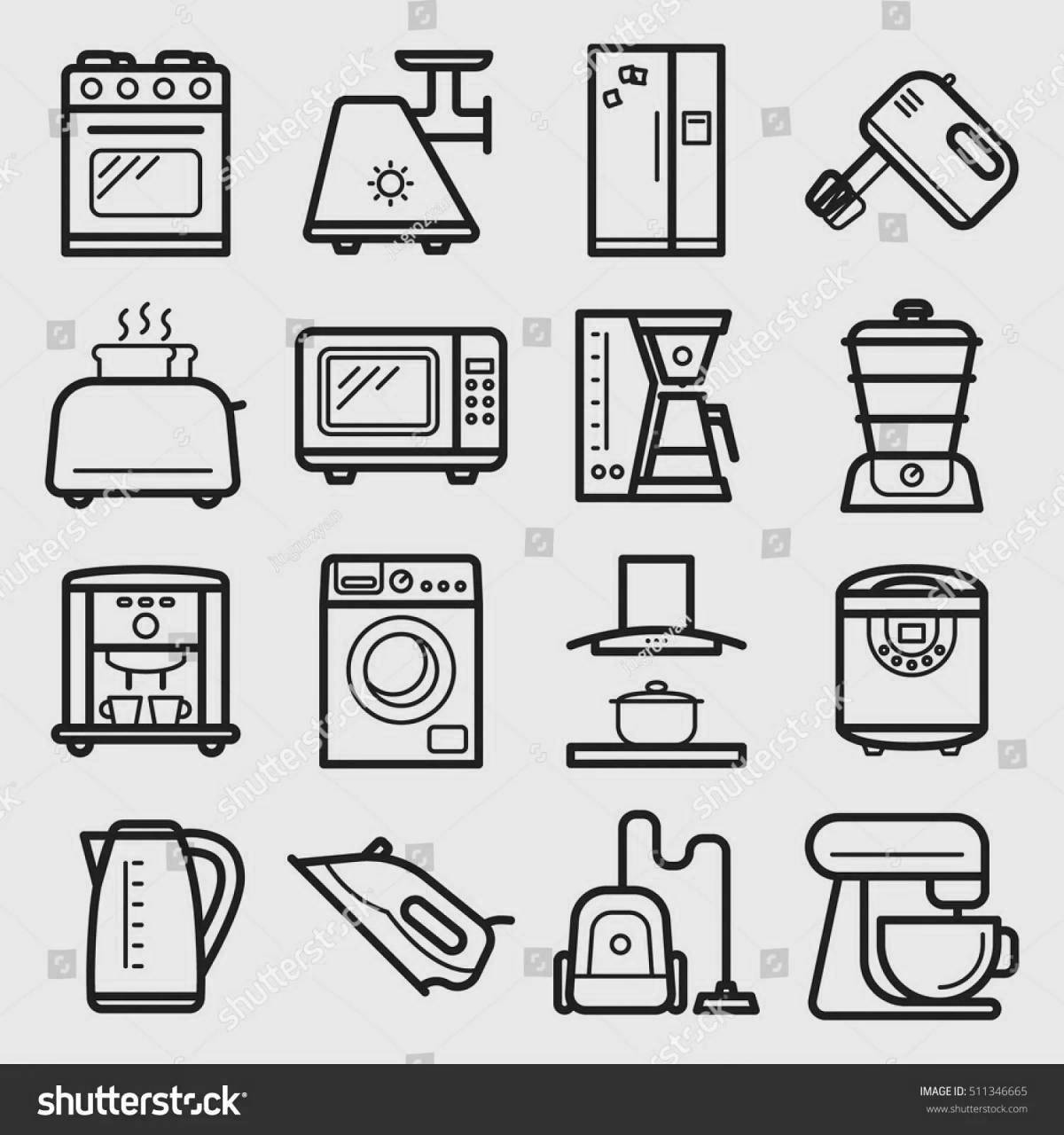 Playful electrical devices coloring page