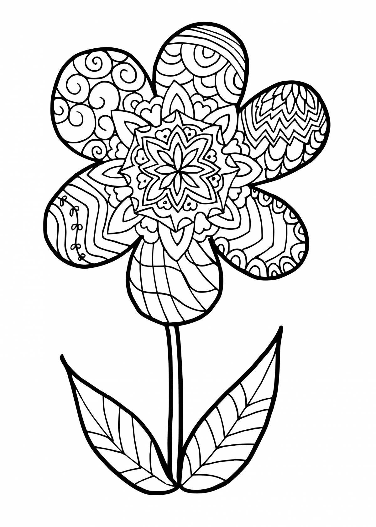Amazing flower coloring book