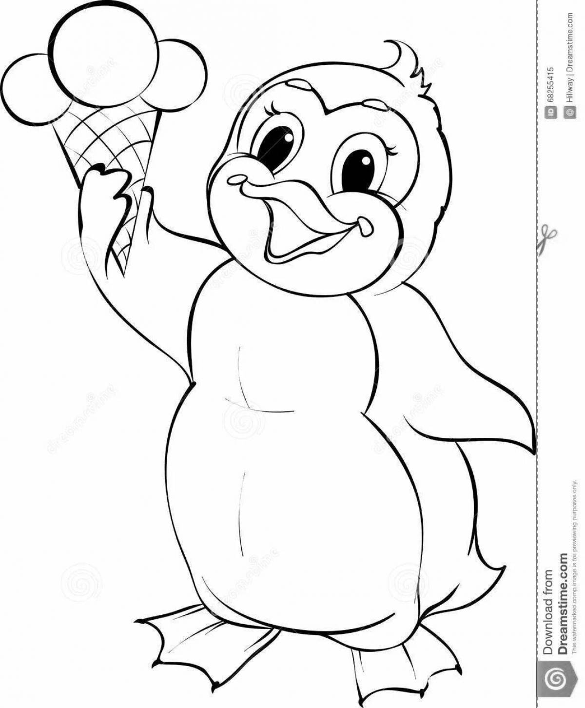 Счастливая раскраска пингвин лоло