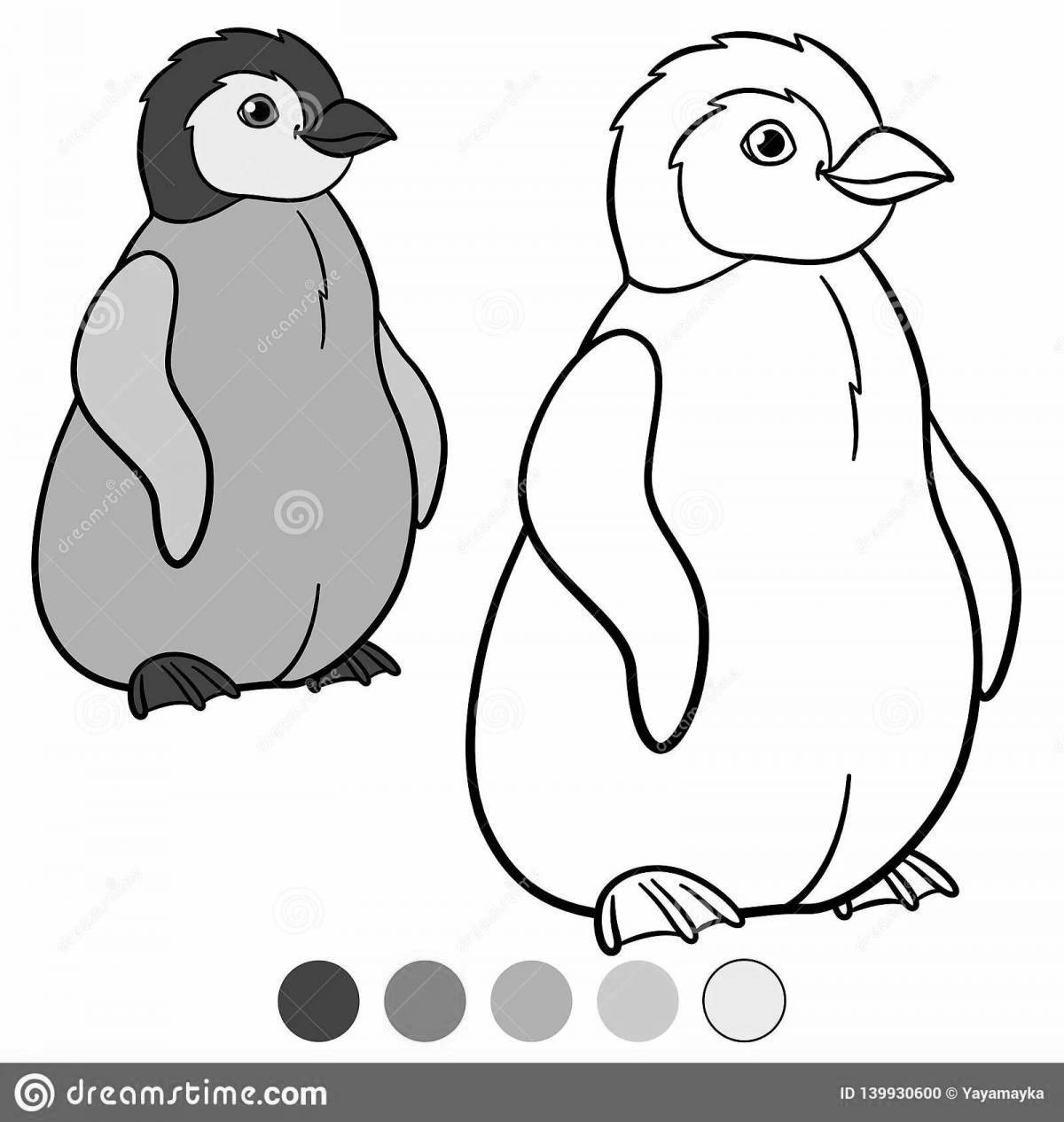 Симпатичная раскраска пингвин лоло