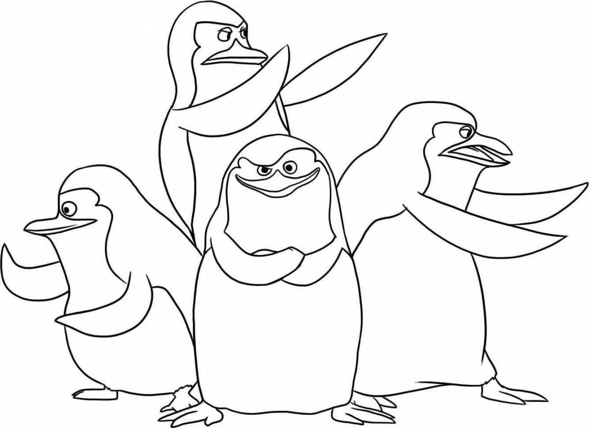 Веселая раскраска пингвин лоло