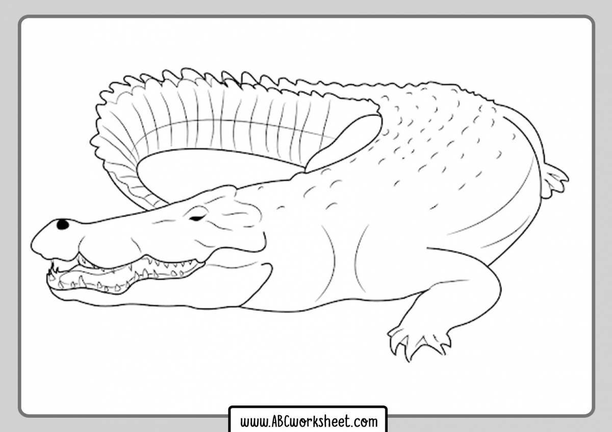 Monty the happy crocodile coloring page