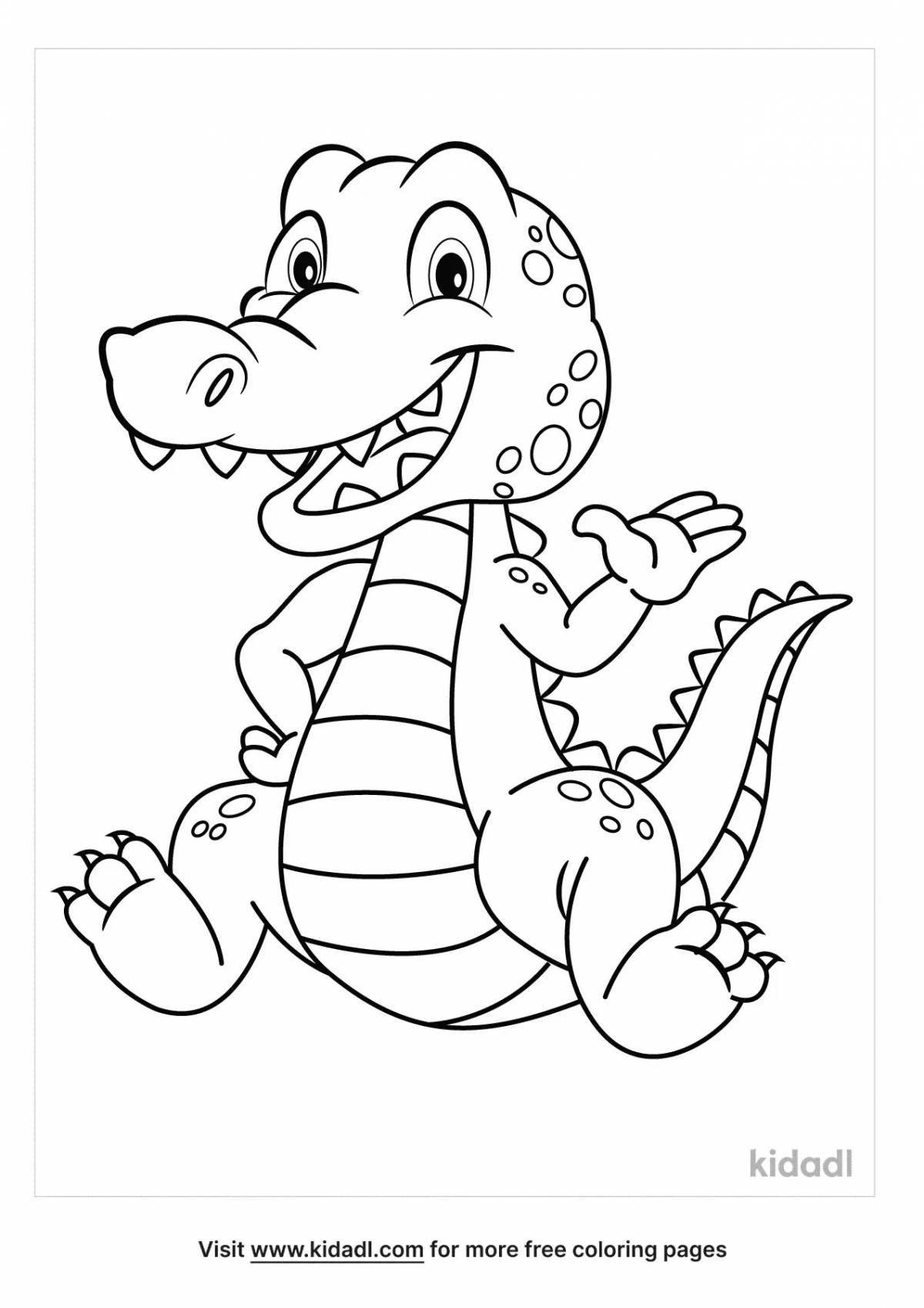 Exciting coloring crocodile monty