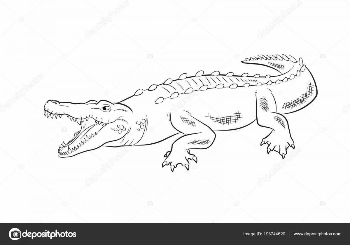 Раскраска очаровательный крокодил монти