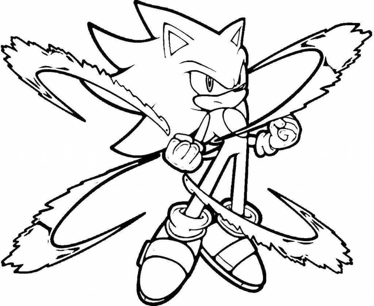 Colorful hyper sonic coloring page