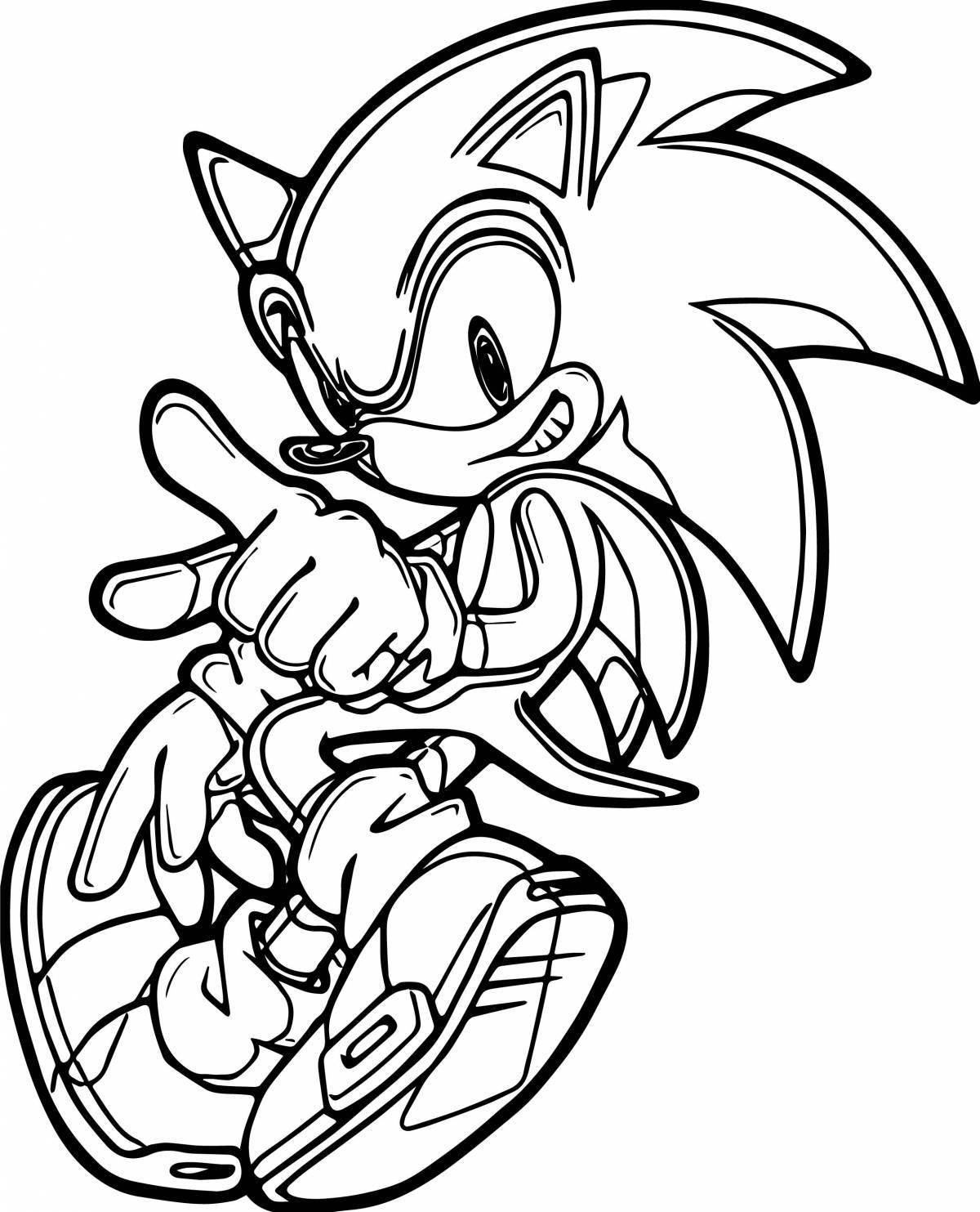 Amazing hyper sonic coloring page