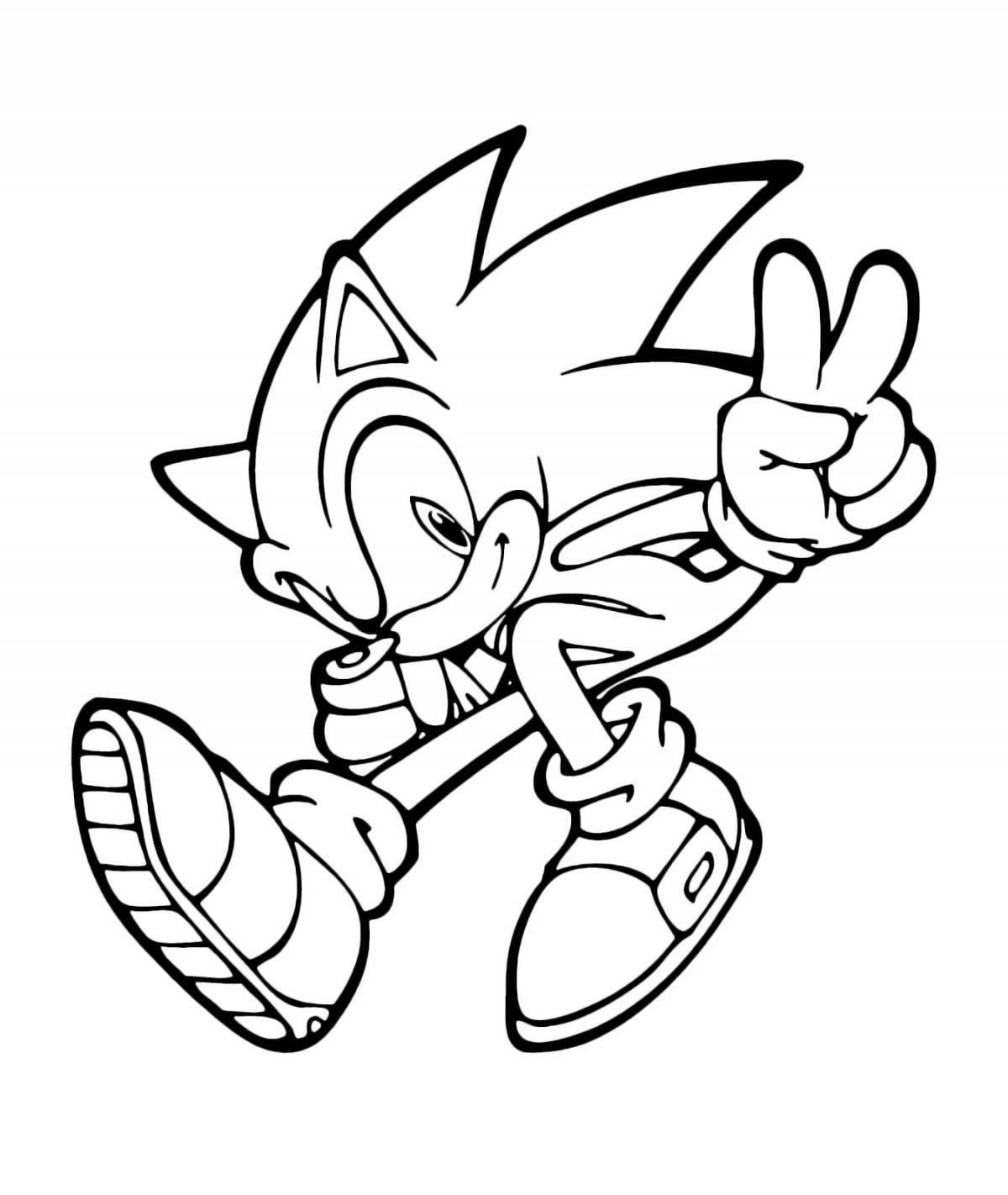 Amazing hyper sonic coloring page