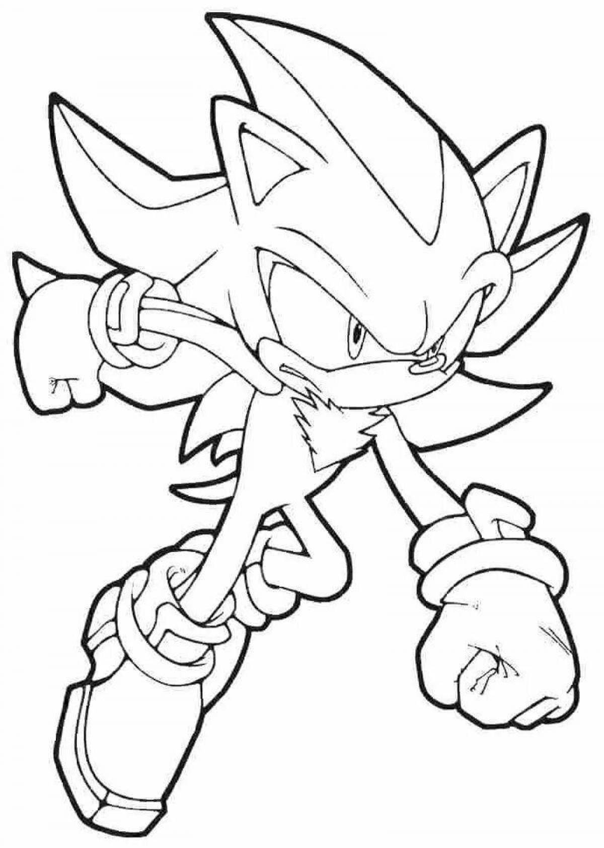 Hyper sonic animated coloring page