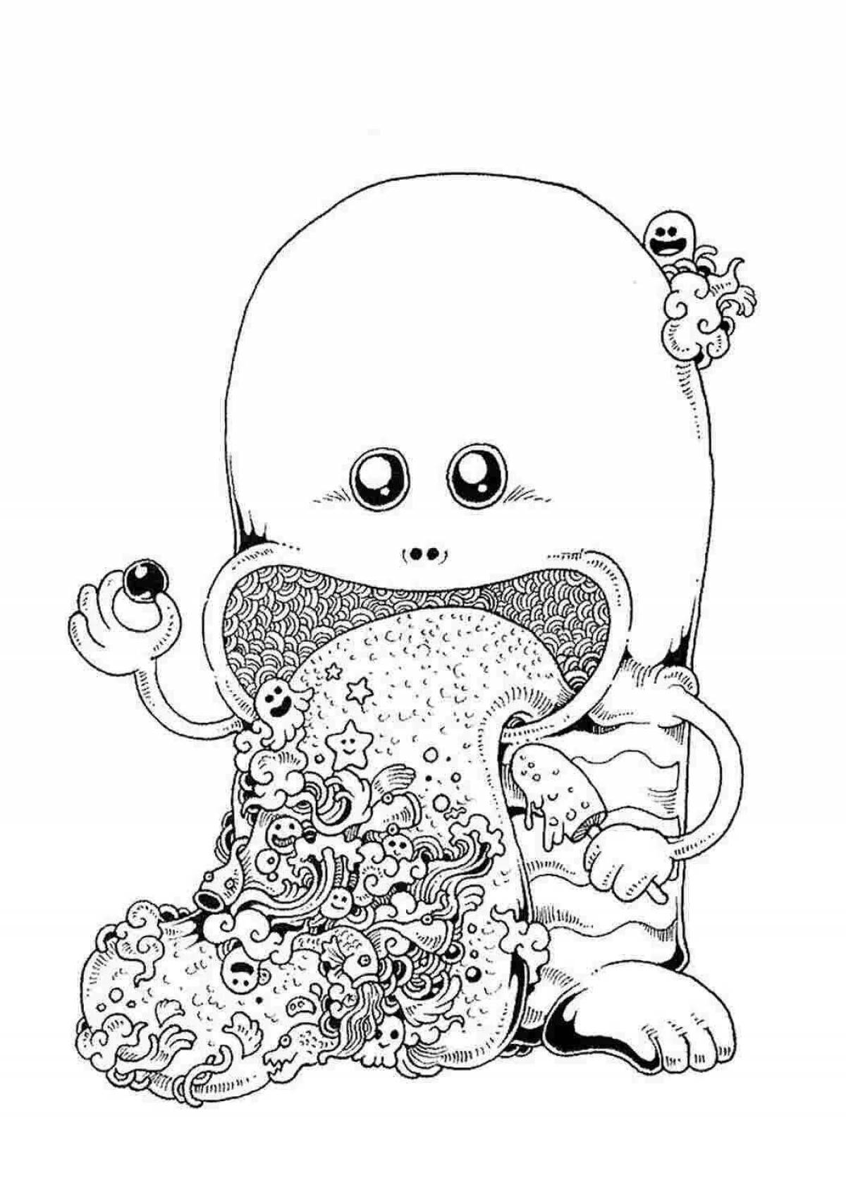 Soothing Letter Eater Coloring Page