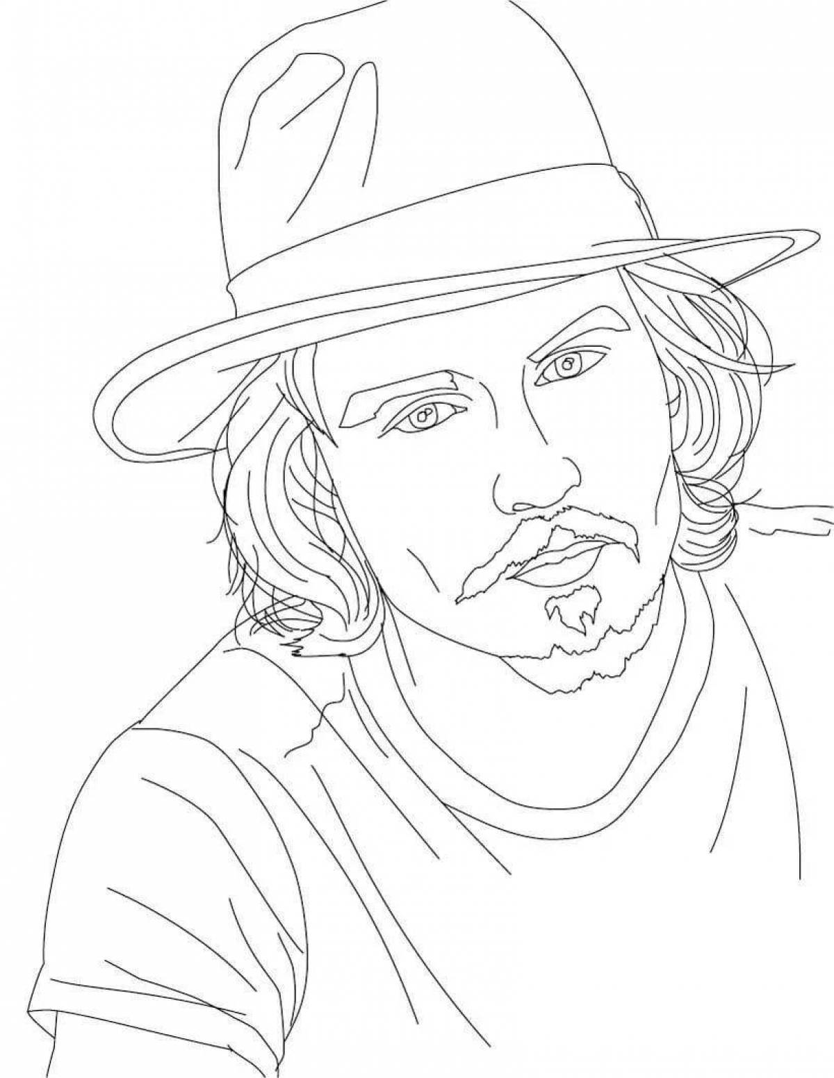Джонни Депп рисунок карандашом
