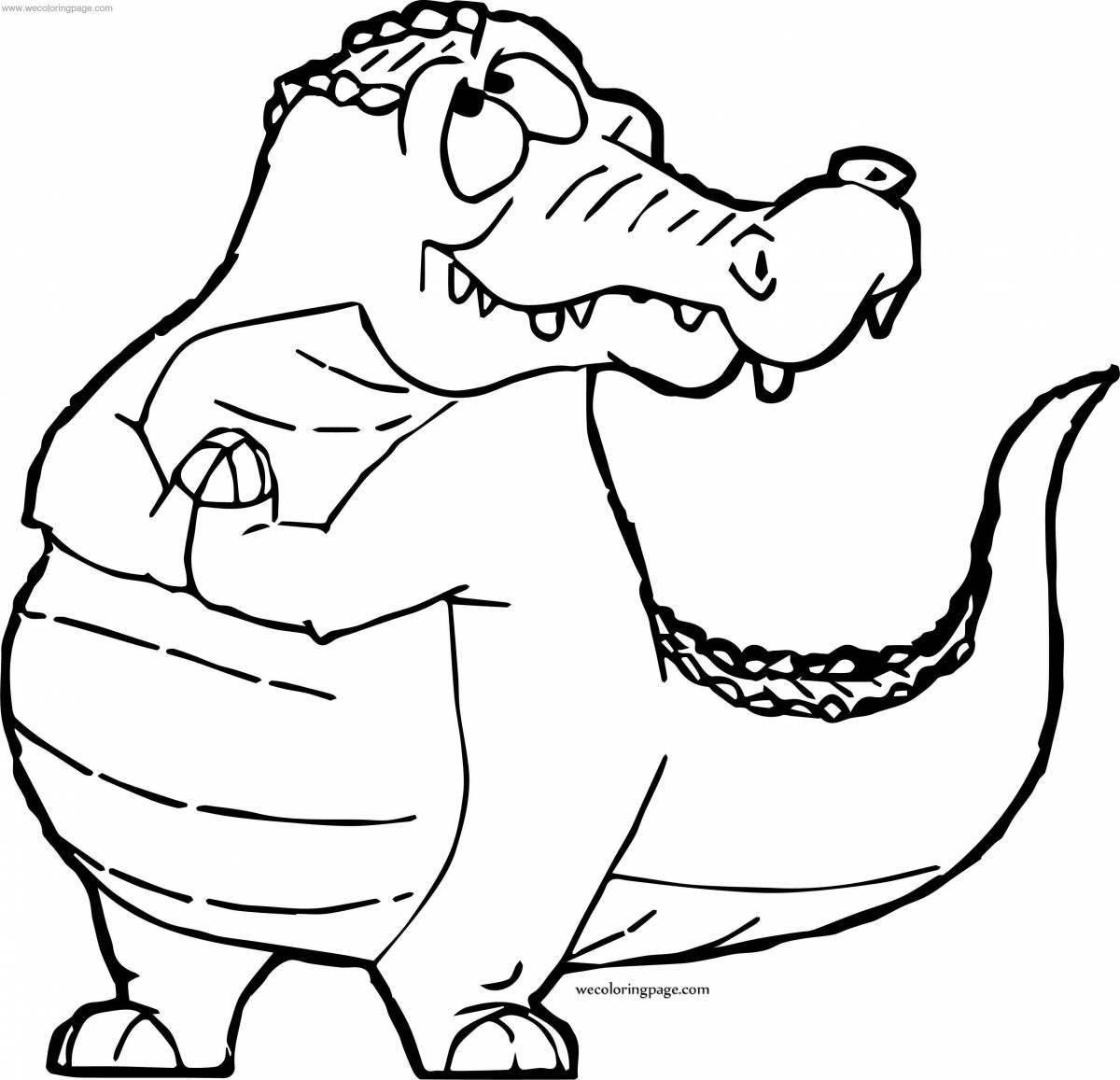 Monty the happy alligator coloring page