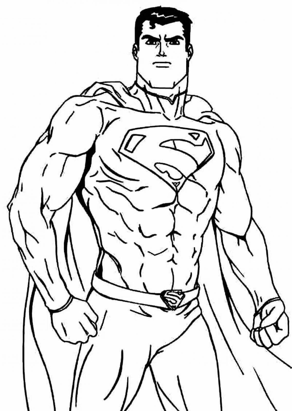 Radiantly coloring page super man