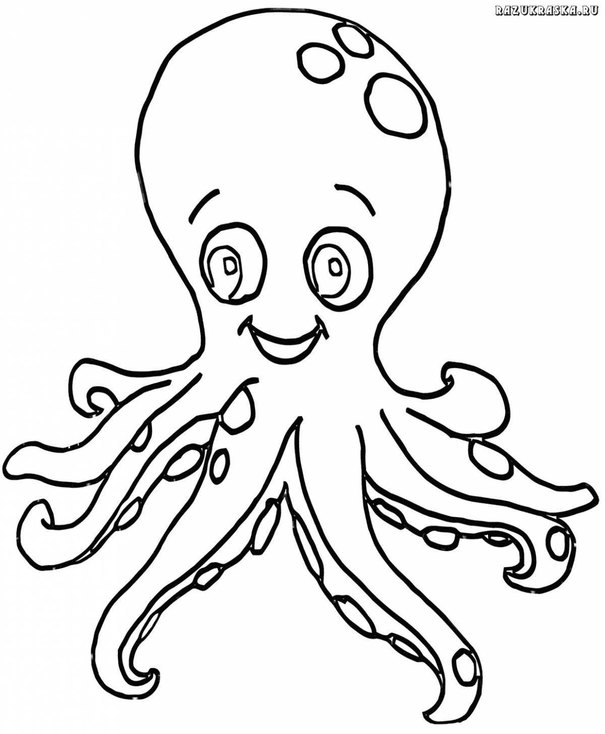 Cheap Octopus fun coloring page
