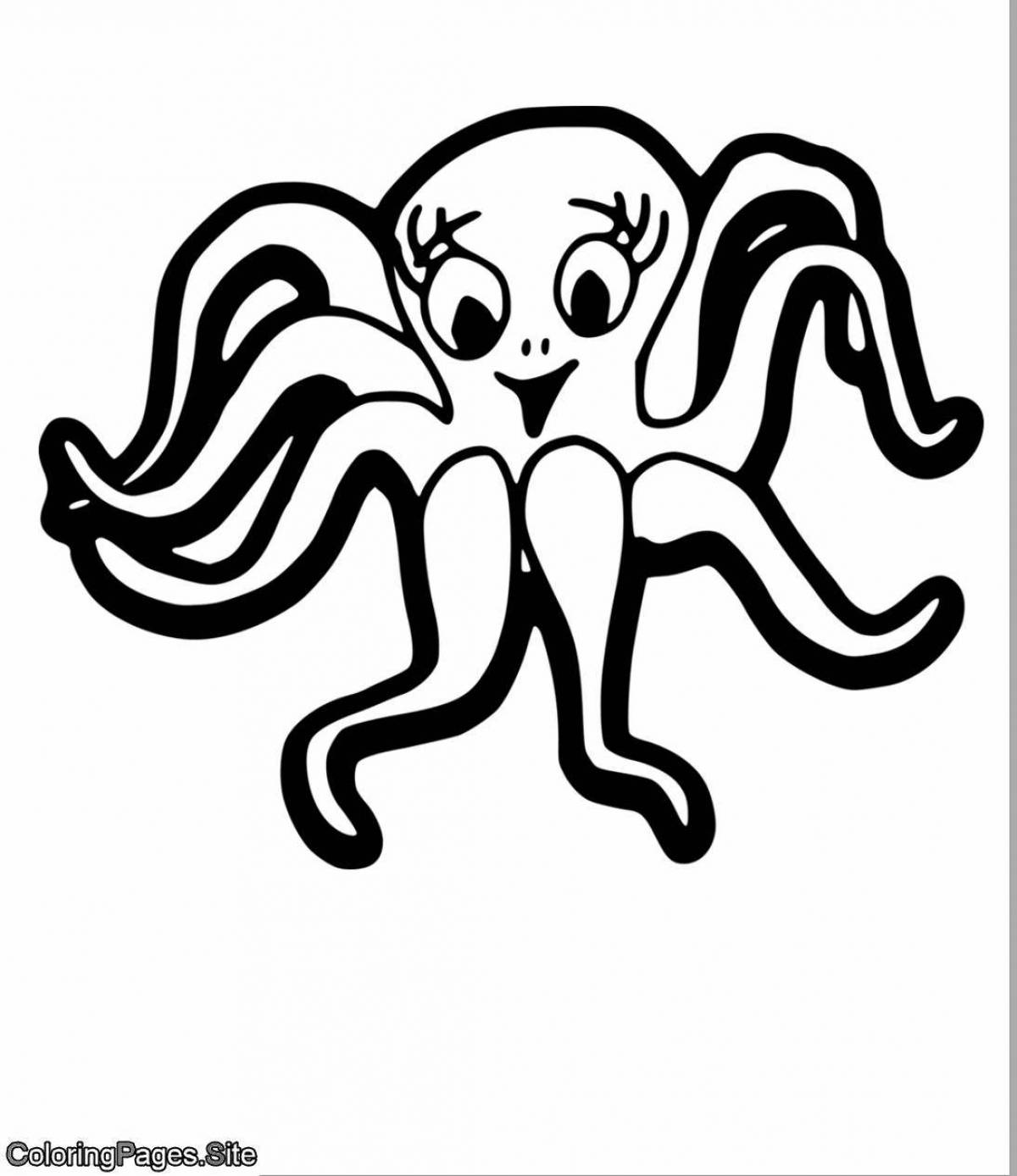 Adorable changeling octopus coloring book