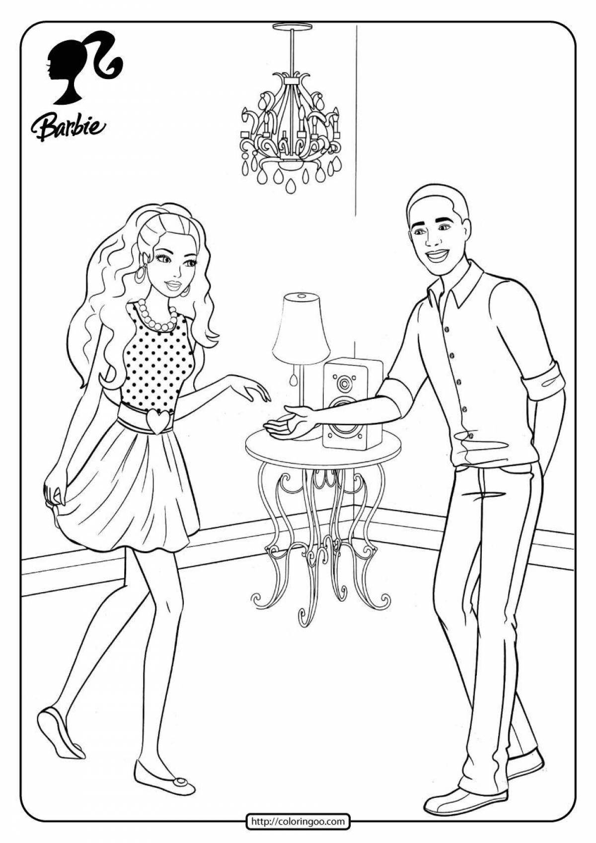 Coloring book charming barbie doctor