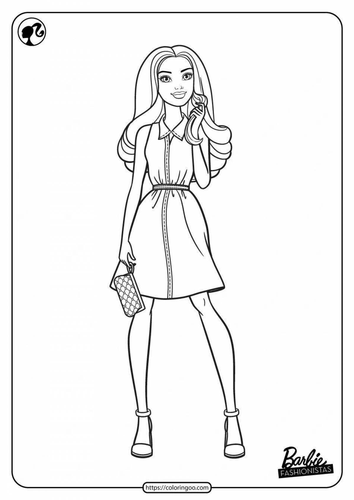 Adorable Barbie Doctor Coloring Page