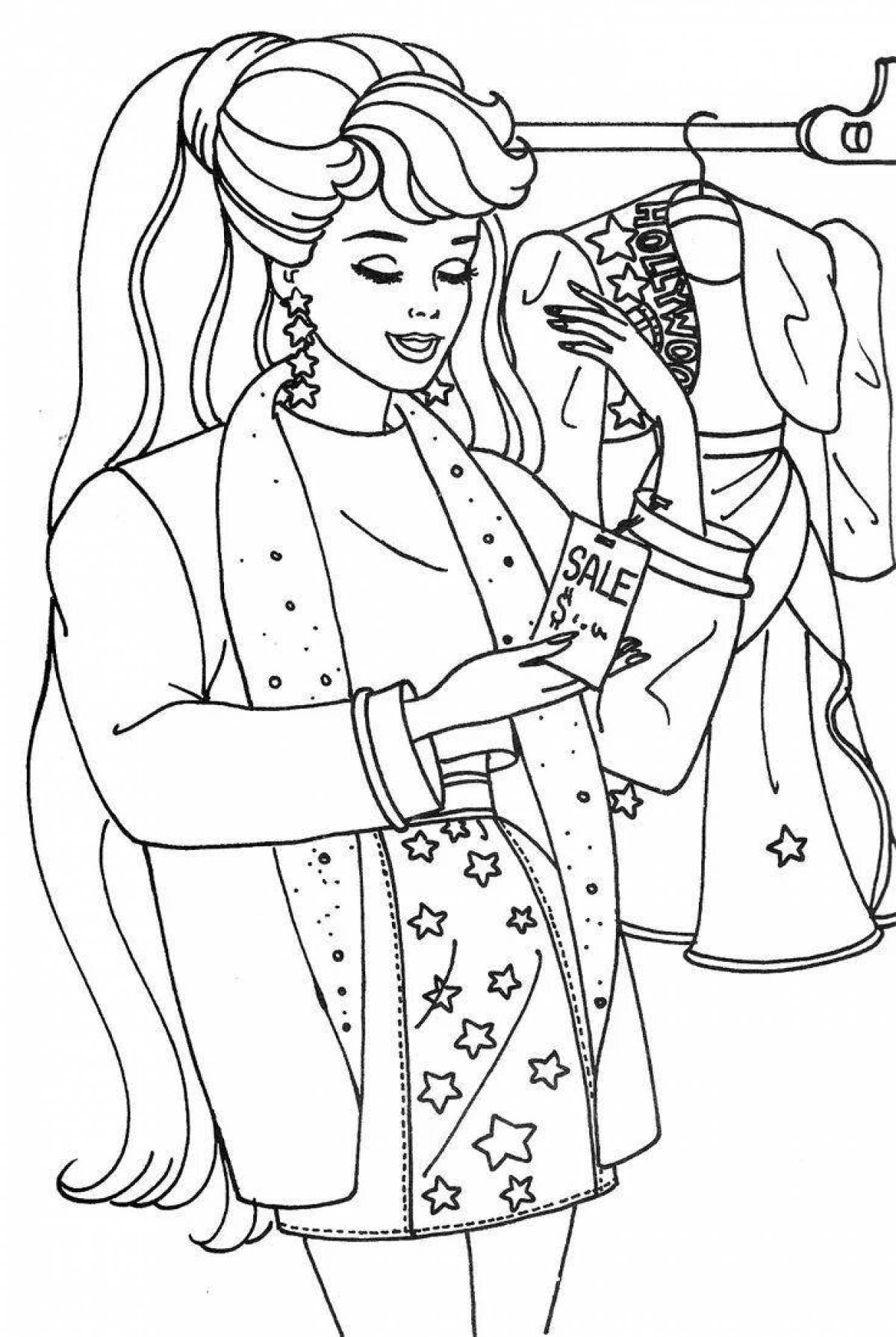 Cute barbie doctor coloring book