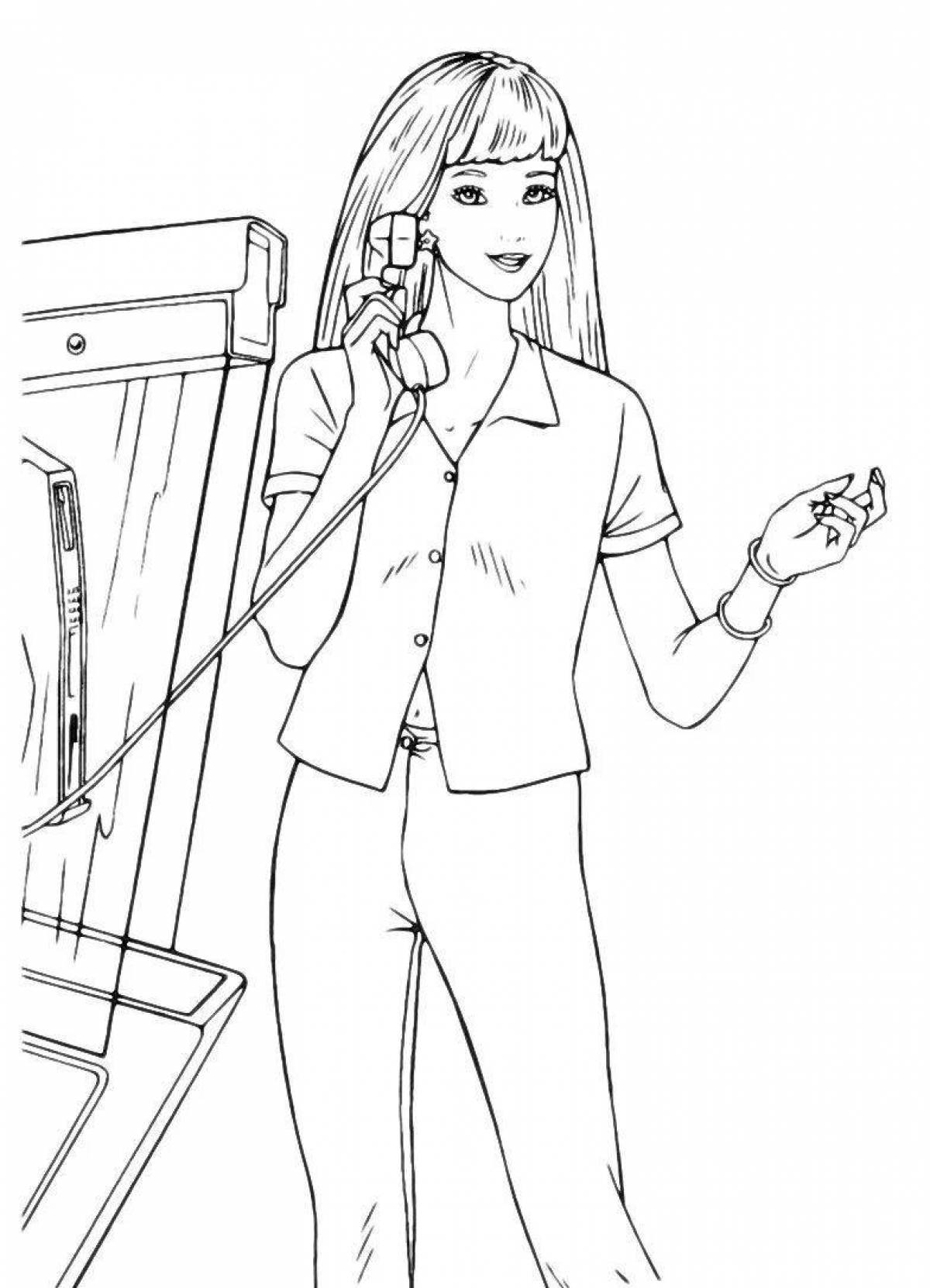 Charming barbie doctor coloring book